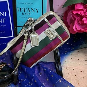 Coach Rare Legacy Stripe NS Universal Case Wristlet